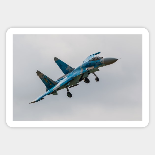 Sukhoi SU-27 Flanker Sticker by aviationart